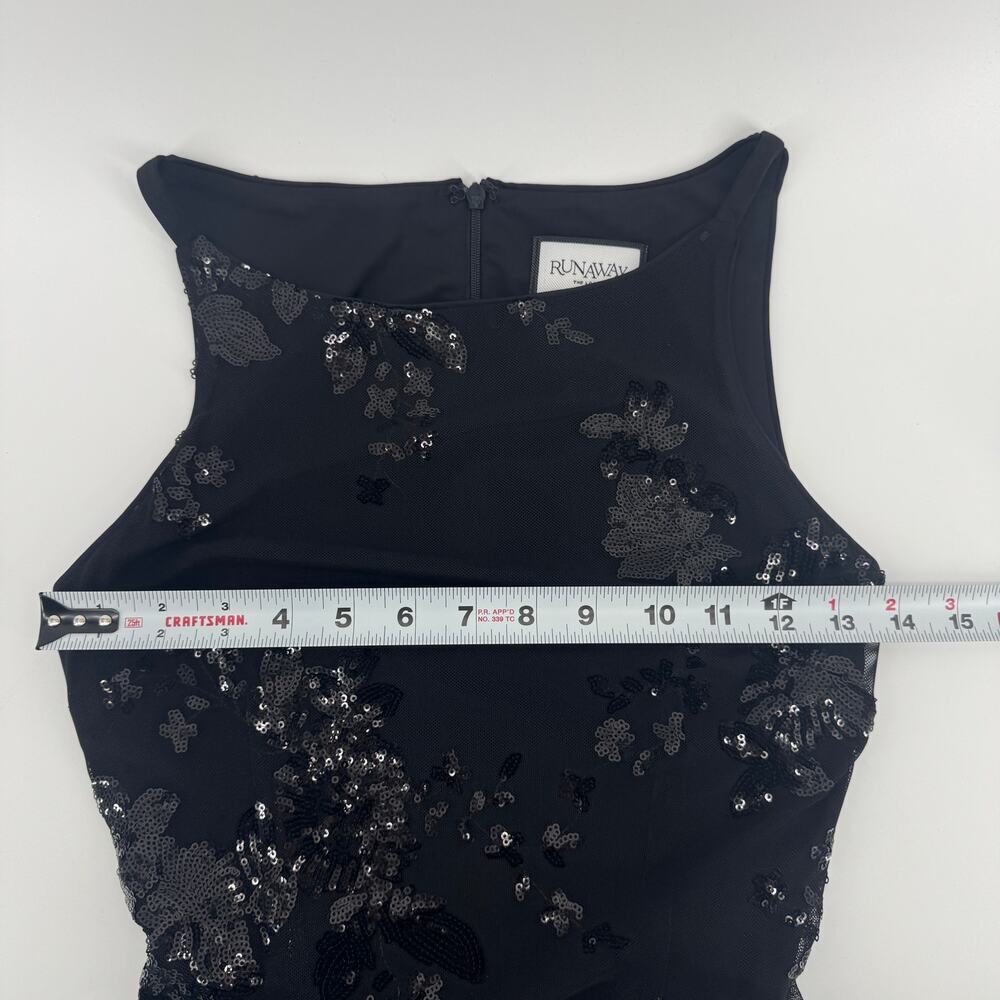 Runaway the Label Margie Sequin Mini Dress Sz Small Floral Boatneck Bodycon - Picture 9 of 11